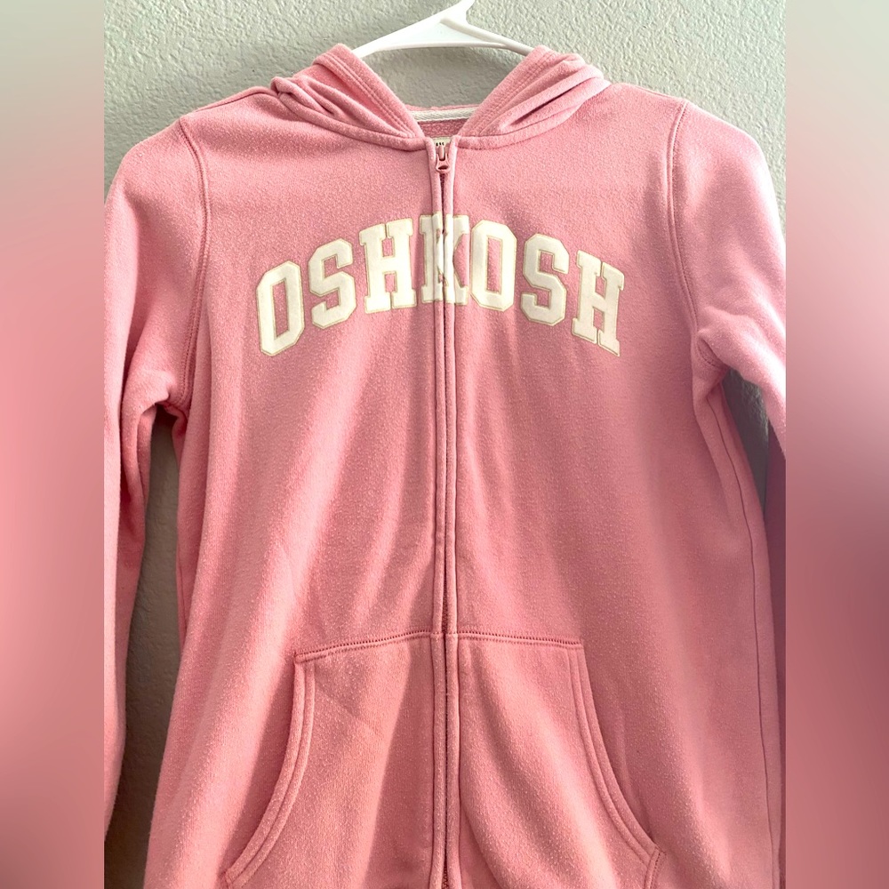 Oshkosh Pink Zip Up Sweater With A Hoodie Size 14
